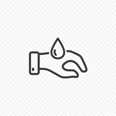 Icon of hygiene procedure, disease prevention and antiseptic gel. Vector handwash symbol. Healthcare wash hands with soap sign..