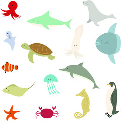 これは海の生き物のイラストです。