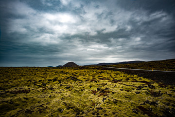 Icelandic landscape with moody clouds