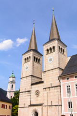 Fototapeta na wymiar Abbey Church of Saint Peter and John the Baptist Berchtesgaden Germany