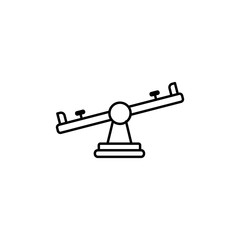 Seesaw icon. Seesaw playground fun park wood handle sitting amusement vector isolated illustration - Vector