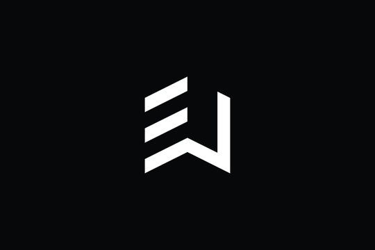 Logo design of W EW WE in vector for construction, home, real estate, building, property. Minimal awesome trendy professional logo design template on black background.