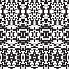 Ethnic geometric pattern. Black and white seamless background. Pixel boho ornament. Monochrome vector design.