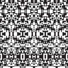 Fototapeta premium Ethnic geometric pattern. Black and white seamless background. Pixel boho ornament. Monochrome vector design.