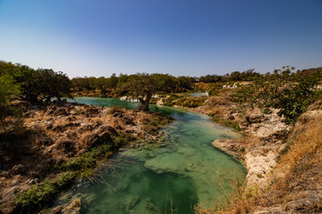 River Waterfall and pond in Wadi Darbat near Salalah