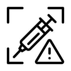detection of injection problems icon vector. detection of injection problems sign. isolated contour symbol illustration
