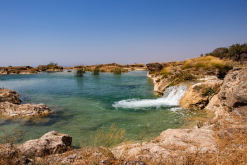 River Waterfall and pond in Wadi Darbat near Salalah