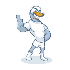 Duck cartoon mascot design illustration