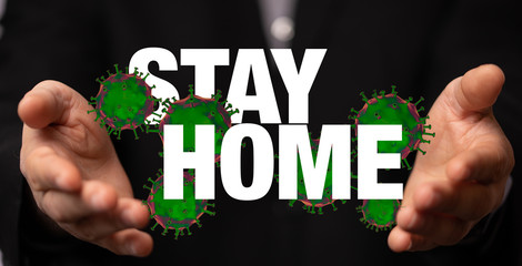Stay home digital stay safe 3d.