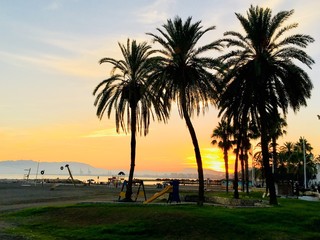 Obraz premium sunset spain malaga