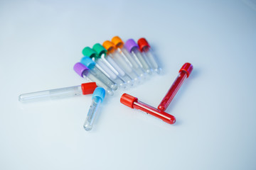 Test tubes for blood analysis. Check for the virus. Medical Devices