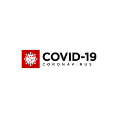 Covid-19 Coronavirus concept inscription typography design logo