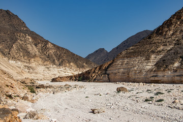 Way to Hidden beach through valley and Wadi near salalah in Oman