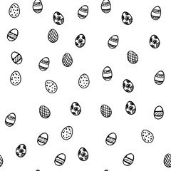 An Easter pattern made of hand drawn eggs