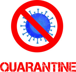 Illustration graphic vector of Corona virus, infection in Wuhan. Prohibition symbol, warning protection sign. Green virus, white background, epidemic, covid-19 pandemic