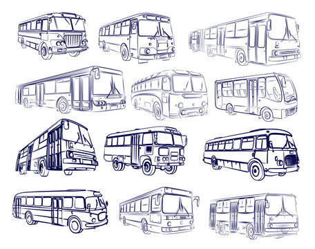 The Big set of bus sketch.