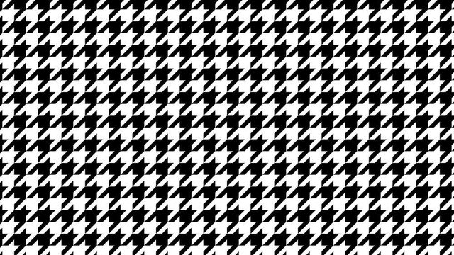 Houndstooth large pattern of black and white. Seamless loop.
