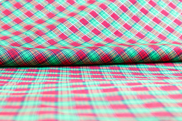 Green and red tartan or plaid background for fashion design. Tartan or plaid pattern. Tartan or plaid background, Tartan or plaid fabric texture.