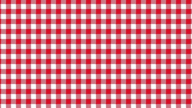 Gingham check pattern of red. Seamless loop.