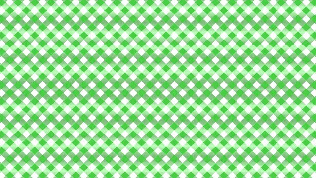 Gingham check diagonal pattern of green. Seamless loop.