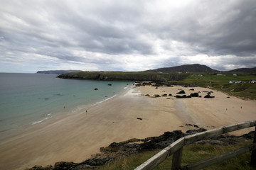 Durness -  (Scotland), UK - August 11, 2018: The beaches at Durness peninsula, Scotland, Highlands, United Kingdom