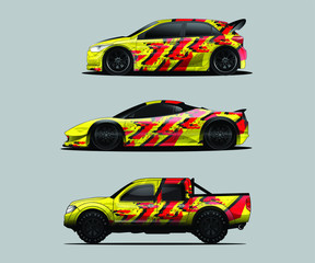 Car decal graphic wrap vector pack, abstract background