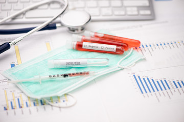 Blood test for COVID-19. Examination of a blood sample for the presence of SARS-CoVid 19