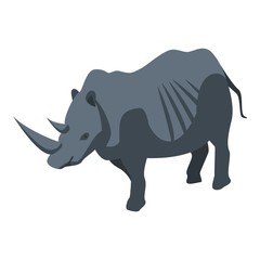 Zoo rhinoceros icon. Isometric of zoo rhinoceros vector icon for web design isolated on white background