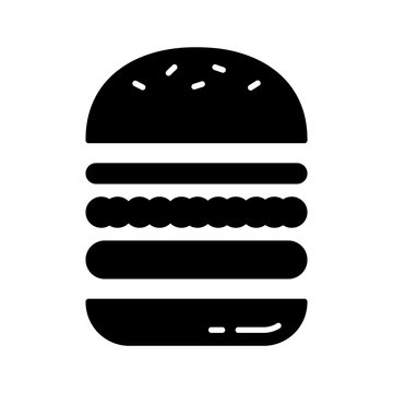 recommend clip art: Cutout silhouette Separate layered hamburger. Outline icon of sandwich with layers of bun, stuffing. Black white illustration of meat or vegan food. Flat isolated vector. Make your own burger in cafe