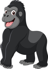 Cartoon gorilla on white background