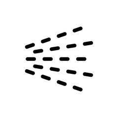 Spray icon. Linear logo of pulverizer, disinfection. Black simple illustration of flying drops of water, detergent, cleanser. Contour isolated vector image on white background