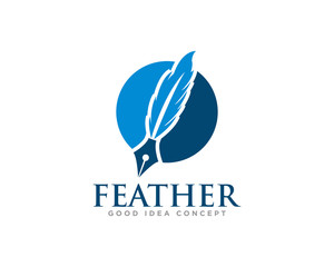Feather Logo Icon Design Vector