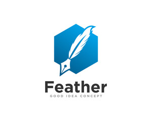 Feather Logo Icon Design Vector