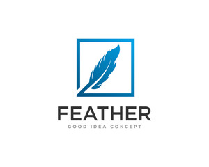 Feather Logo Icon Design Vector