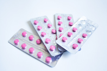 pills for flu, virus and infection. concept of isolation and contactless payments. home treatment of the virus