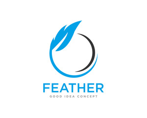 Feather Logo Icon Design Vector