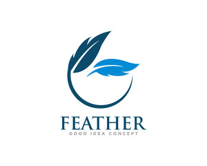 Fototapeta premium Feather Logo Icon Design Vector