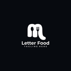 Letter M Food Logo Vector Icon