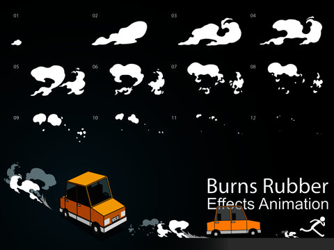 Burns Rubber effect animation.Can use for game design, animation, 2D 3Dcartoon.