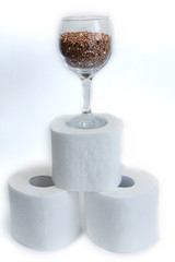 vexillum statuto tempore crisis de latrina paper et buckwheat in vitrum