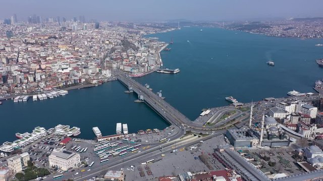 Eminonu Aerial Drone View at Covid-19 Isolation Days