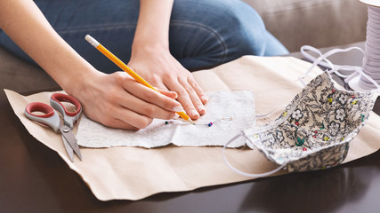 Handmade mask from to go out, during quarantine