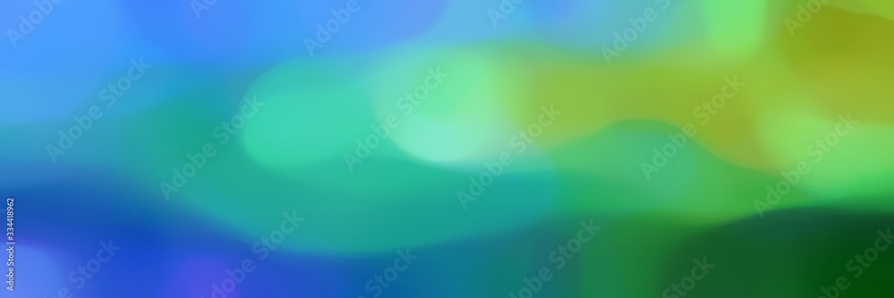Poster unfocused smooth horizontal banner background bokeh graphic with light sea green, dark green and med