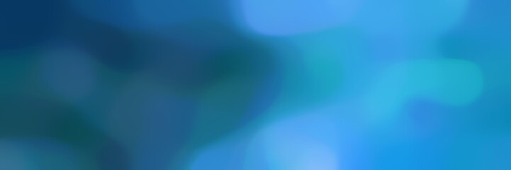 smooth horizontal header background bokeh graphic with dodger blue, dark slate gray and teal blue colors and free text space