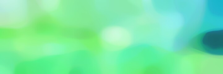soft blurred horizontal banner background graphic with light green, light sea green and aqua marine colors space for text or image