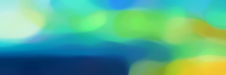 blurred bokeh horizontal header background graphic with medium aqua marine, khaki and midnight blue colors space for text or image