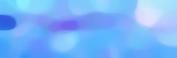 unfocused bokeh horizontal card background with light sky blue, corn flower blue and lavender blue colors space for text or image