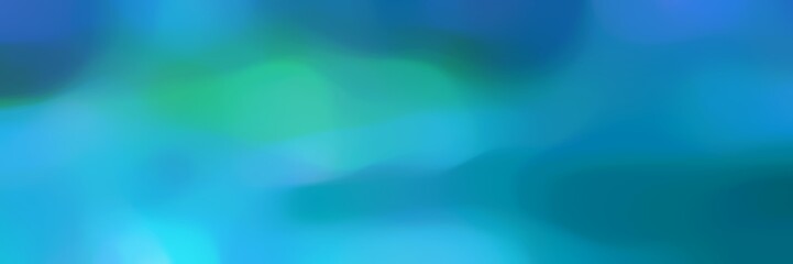 smooth horizontal header background with dark cyan, dodger blue and medium turquoise colors and space for text or image