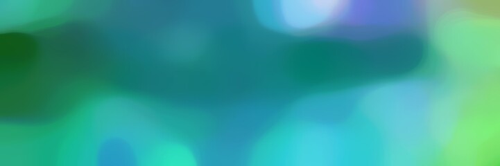 blurred bokeh horizontal card background texture with teal blue, dark sea green and dark slate gray colors space for text or image