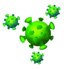 Coronavirus Bacteria Cell Icon, 2019-nCoV Novel Coronavirus Bacteria. No Infection and Stop Coronavirus Concepts. 